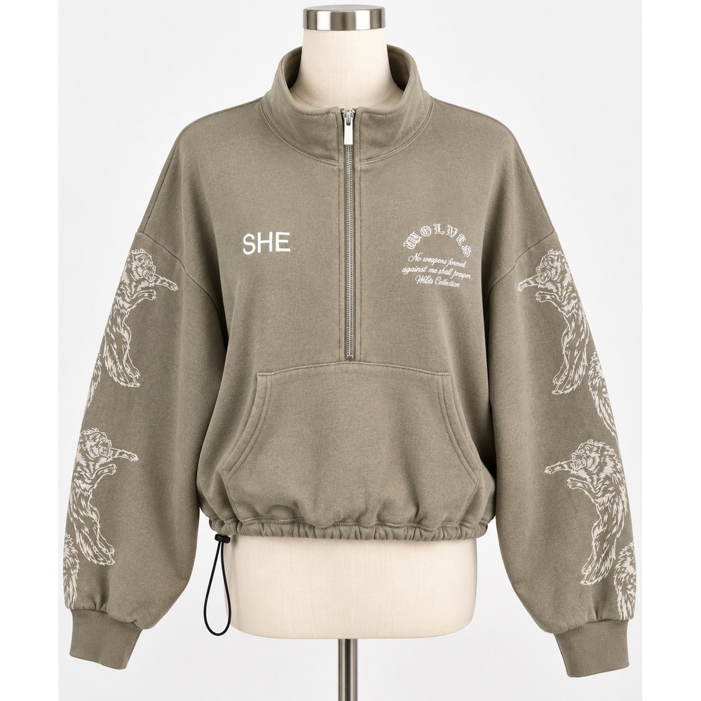 Darc Sport SHE Wolves Half Zip Pullover Sweatshirt Size M Limited 922/1000